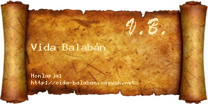 Vida Balabán névjegykártya